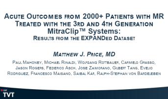 Contemporary, Core-Lab Assessed, Acute Clinical Outcomes from 2000+ Patients with Mitral Regurgitation Treated with the 3rd and 4th Generation MitraClip™ Systems: Results from the EXPANDed Post Approval Studies